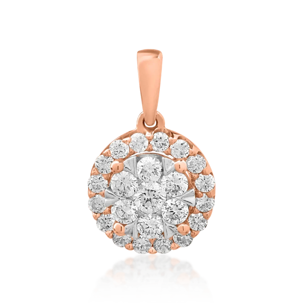 Pandantiv din aur roz cu diamante de 0.5ct
