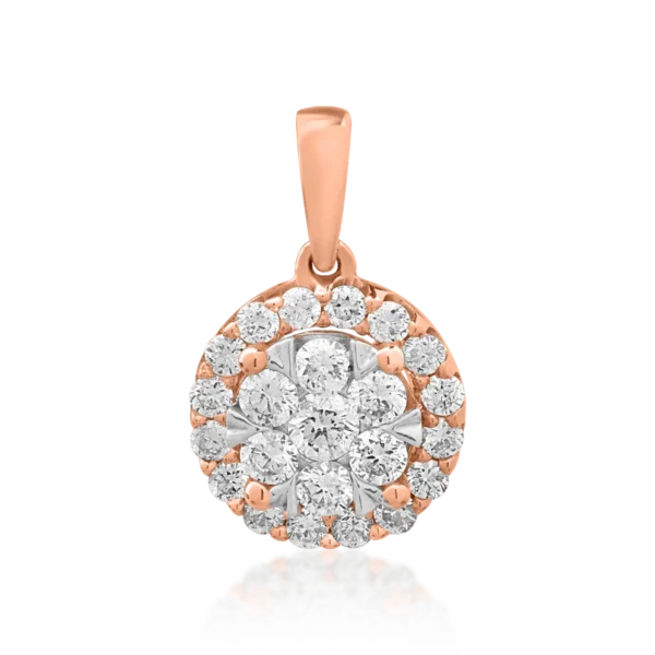 Pandantiv din aur roz cu diamante de 0.5ct
