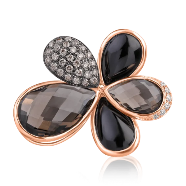 Pandantiv din aur roz cu pietre pretioase si semipretioase 21.31ct