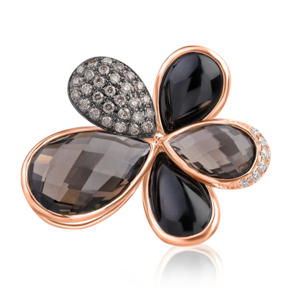 Pandantiv din aur roz cu pietre pretioase si semipretioase de 20.98ct