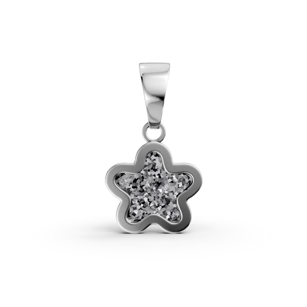 Pandantiv floare din aur alb