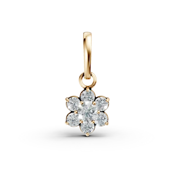 Pandantiv floare din aur galben cu zirconii
