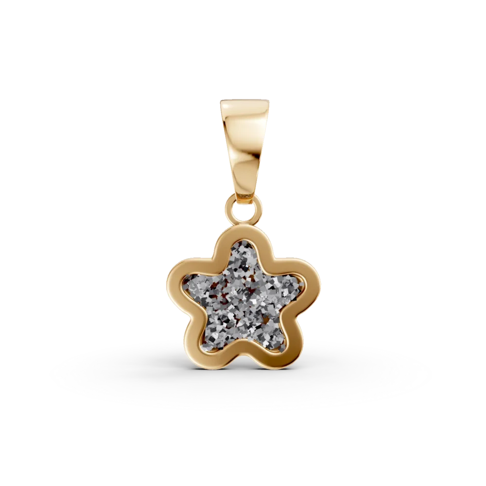 Pandantiv floare din aur galben