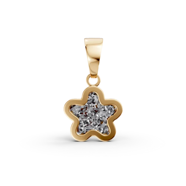 Pandantiv floare din aur galben