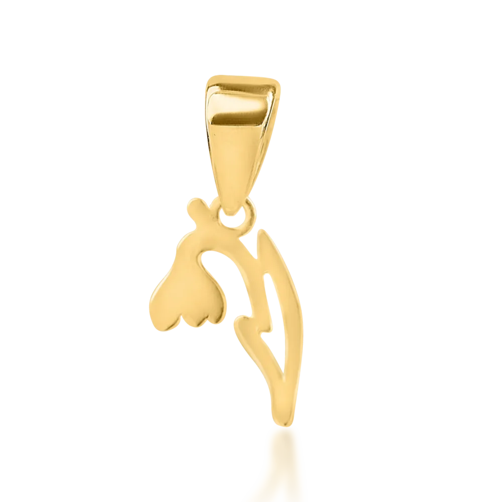 Pandantiv floare din aur galben