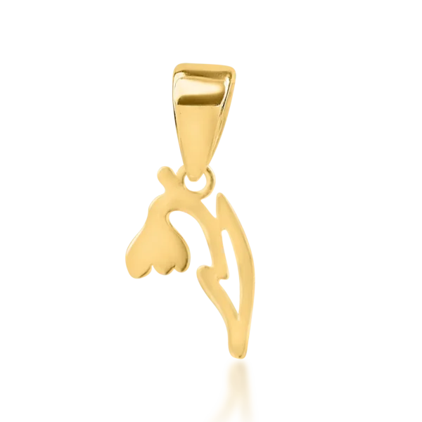 Pandantiv floare din aur galben