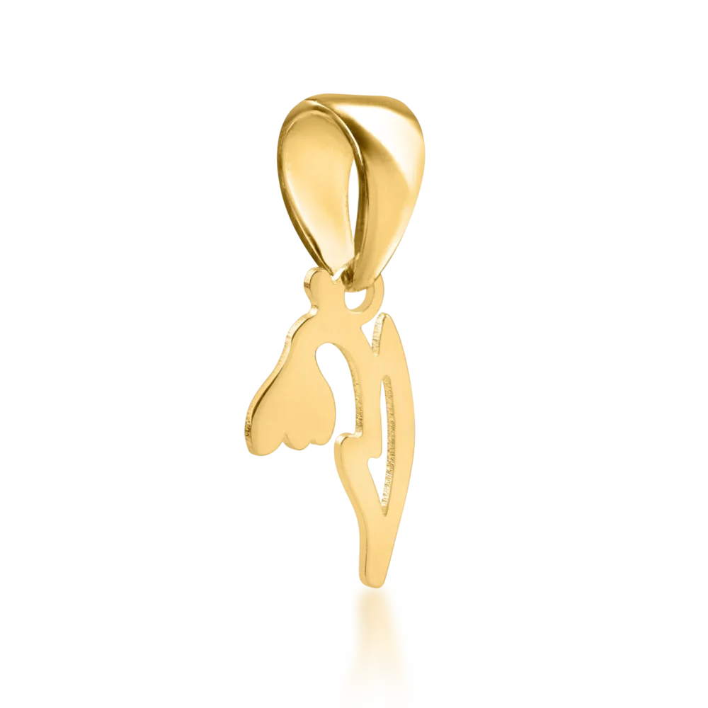 Pandantiv floare din aur galben - imagine 2