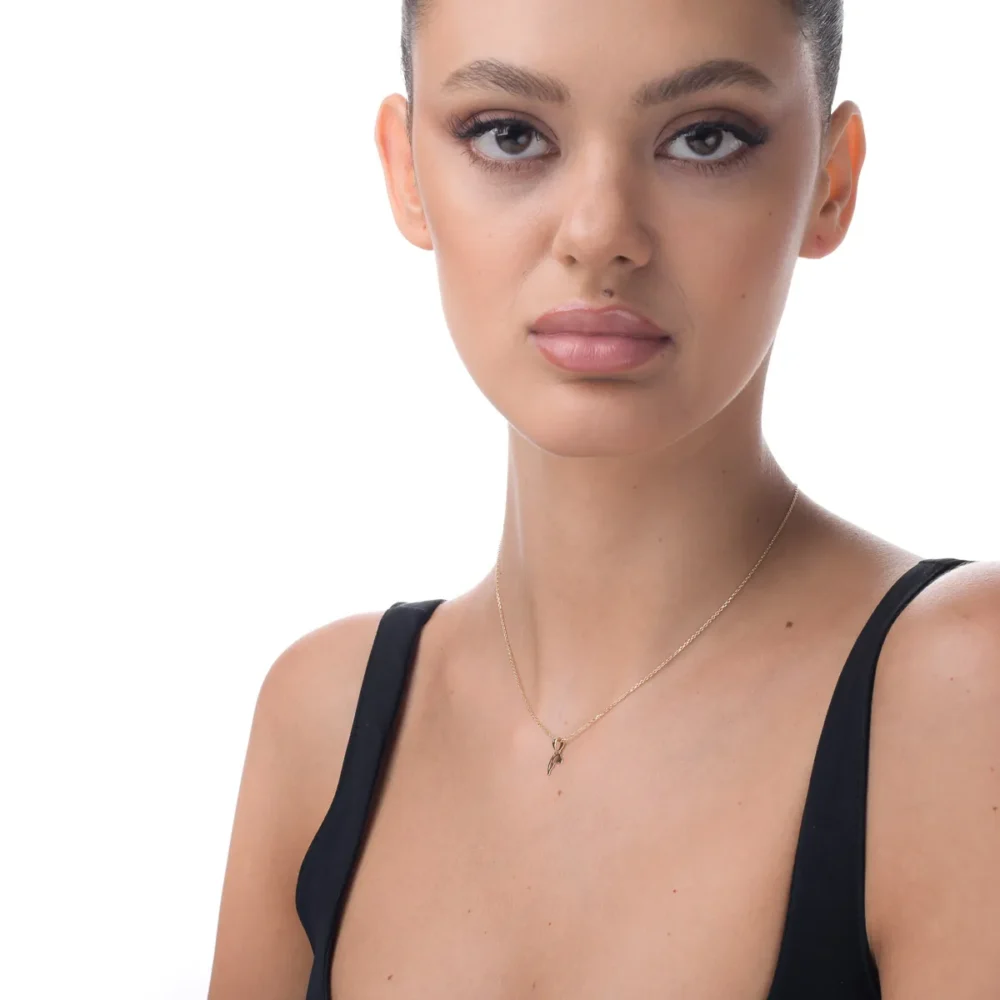 Pandantiv floare din aur galben - imagine 3