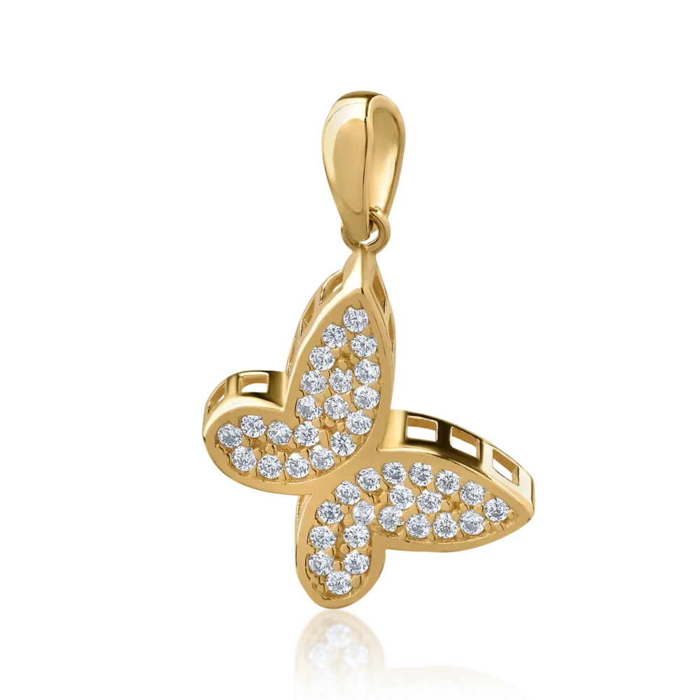 Pandantiv fluture din aur galben