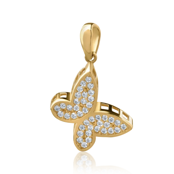 Pandantiv fluture din aur galben