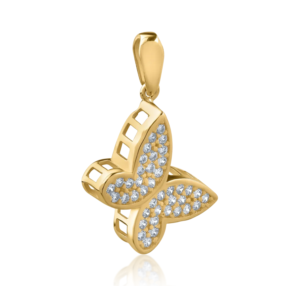 Pandantiv fluture din aur galben - imagine 2