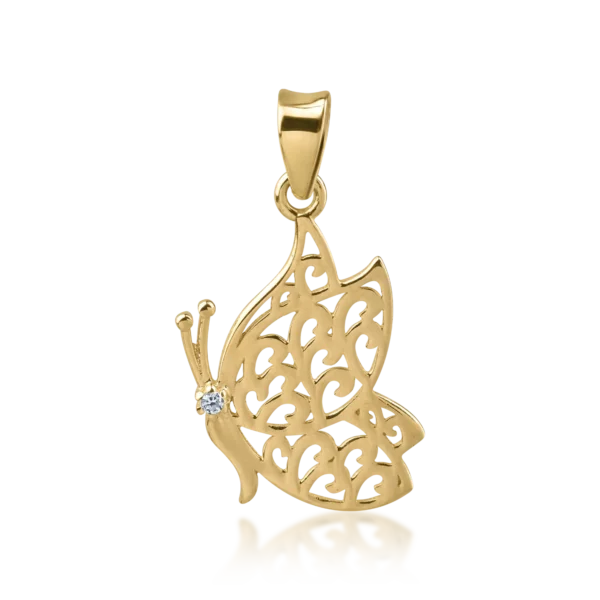 Pandantiv fluture din aur galben