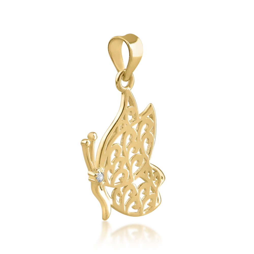 Pandantiv fluture din aur galben - imagine 2