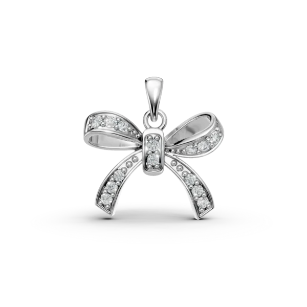 Pandantiv fundita din aur alb cu diamante de 0.06ct