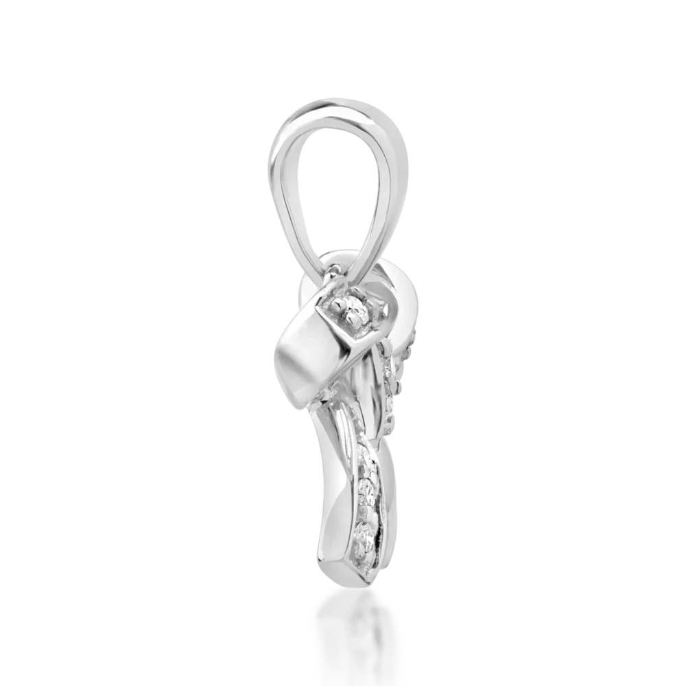 Pandantiv fundita din aur alb cu diamante de 0.073ct - imagine 3