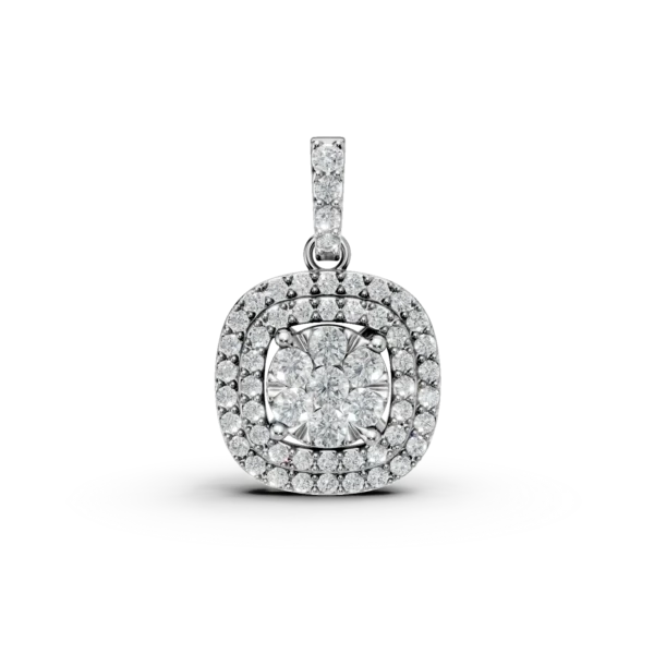 Pandantiv geometric din aur alb cu diamante de 0.7ct