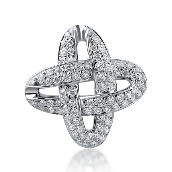 Pandantiv geometric din aur alb cu diamante de 0.8ct