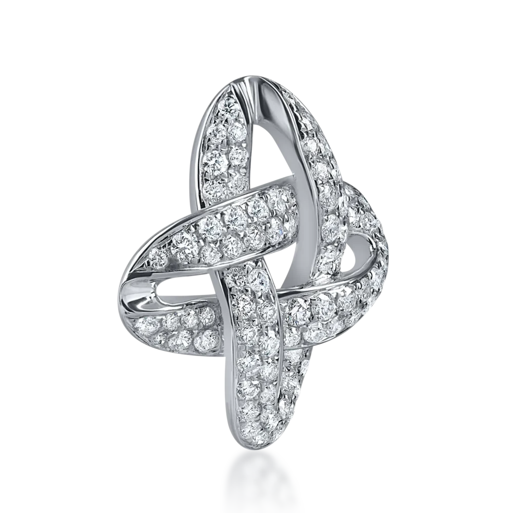 Pandantiv geometric din aur alb cu diamante de 0.8ct - imagine 2