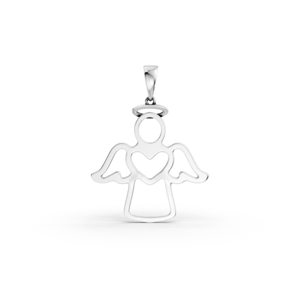 Pandantiv ingeras din aur alb