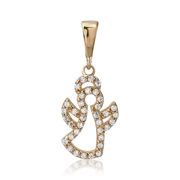 Pandantiv ingeras din aur galben