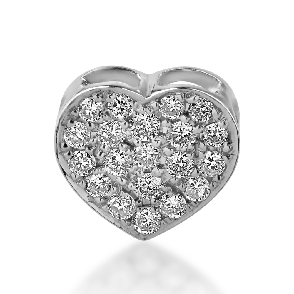 Pandantiv inima din aur alb cu diamante de 0.22ct