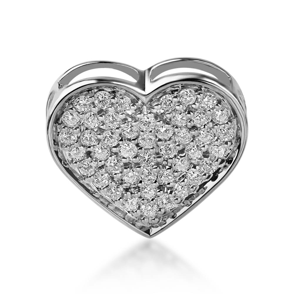 Pandantiv inima din aur alb cu diamante de 0.28ct