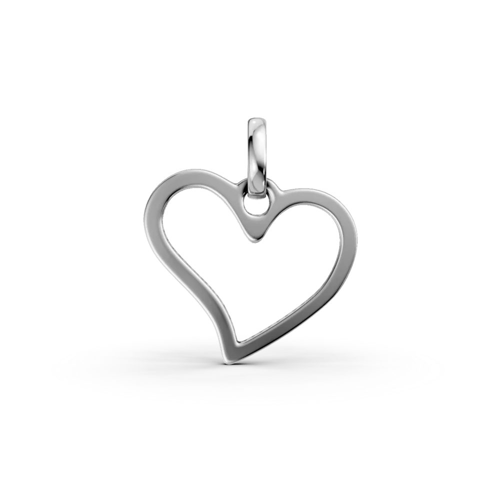 Pandantiv inima din aur alb