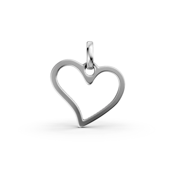 Pandantiv inima din aur alb