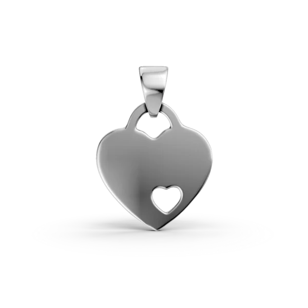 Pandantiv inima din aur alb