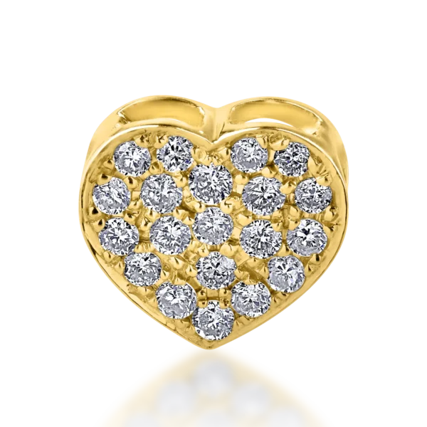 Pandantiv inima din aur galben cu diamante de 0.22ct