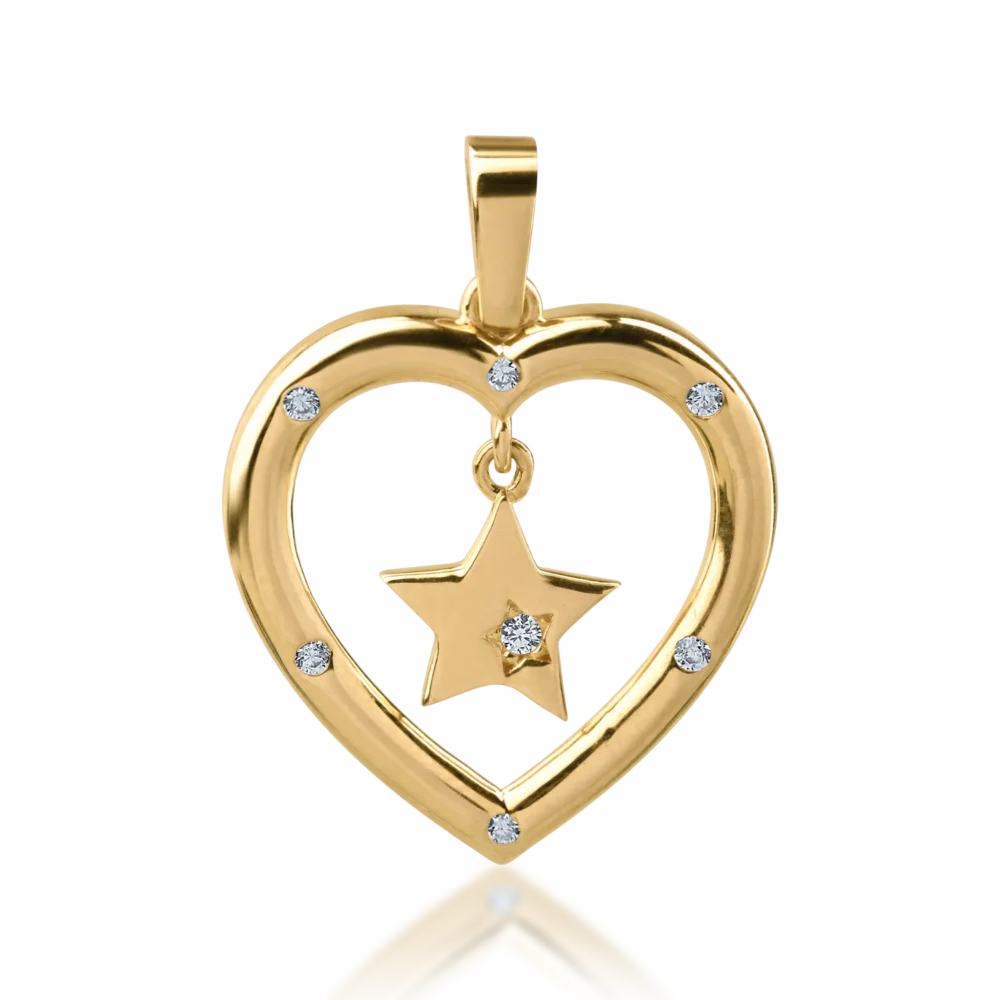 Pandantiv inima din aur galben