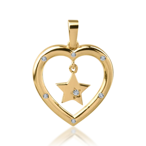 Pandantiv inima din aur galben