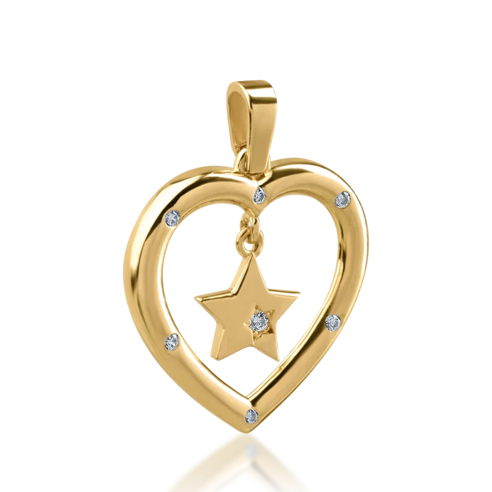 Pandantiv inima din aur galben - imagine 2