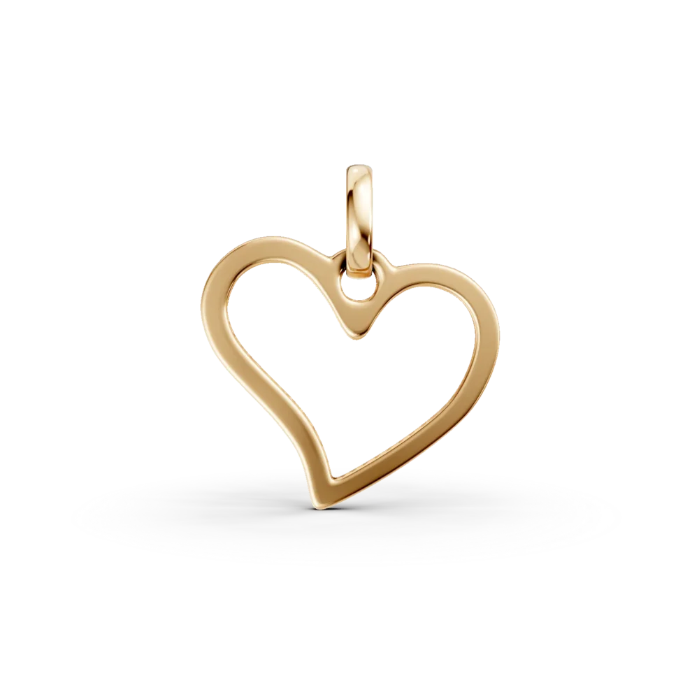 Pandantiv inima din aur galben