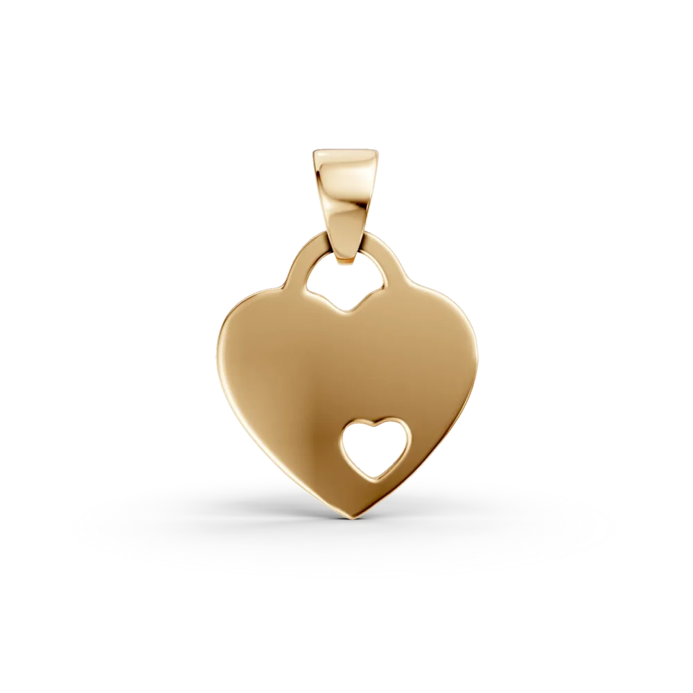 Pandantiv inima din aur galben