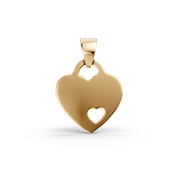 Pandantiv inima din aur galben