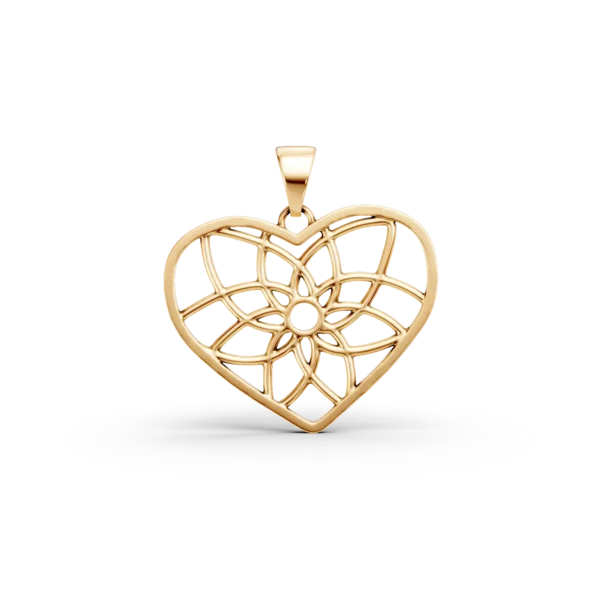 Pandantiv inima din aur galben