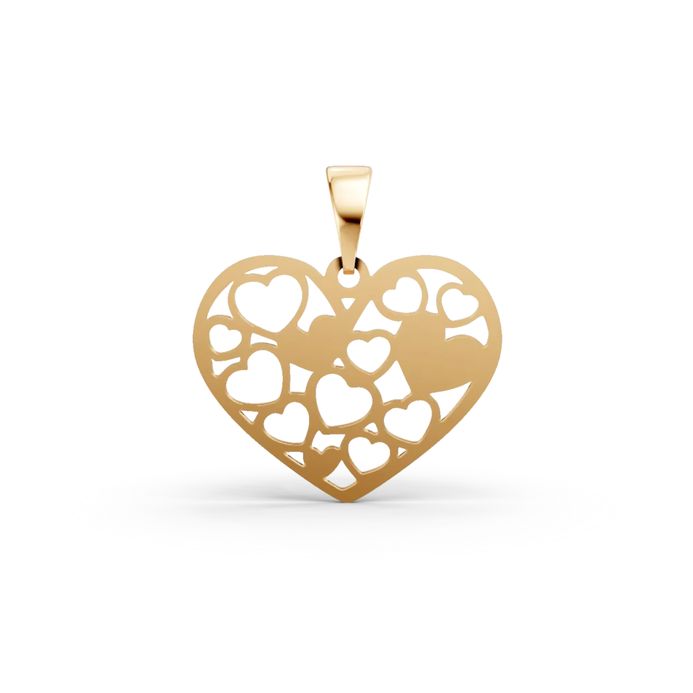 Pandantiv inima din aur galben