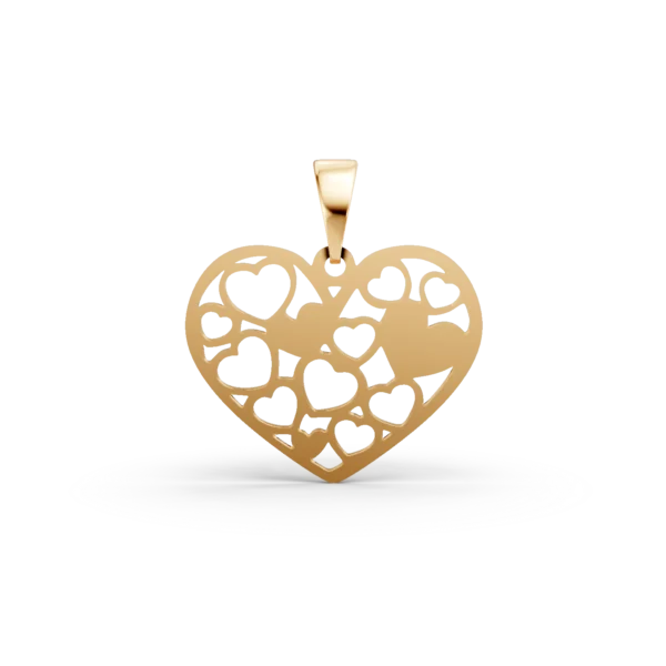 Pandantiv inima din aur galben