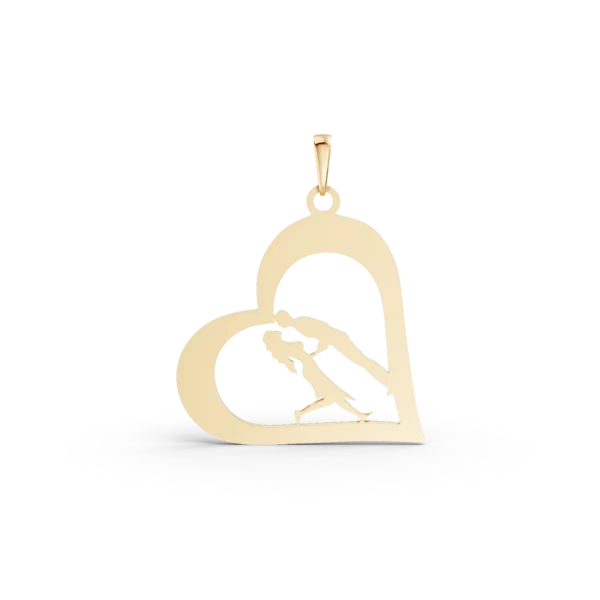 Pandantiv inima din aur galben