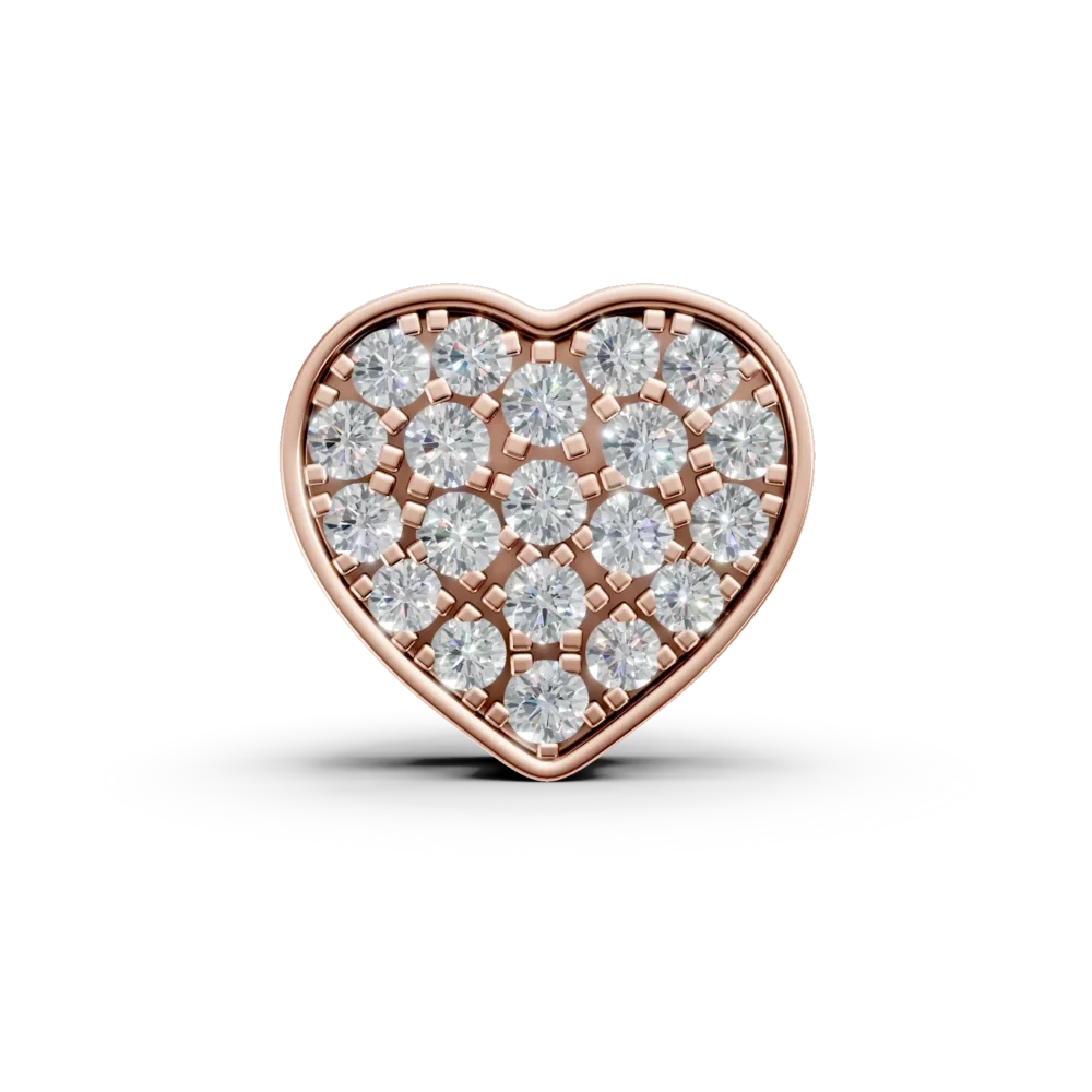Pandantiv inima din aur roz cu diamante de 0.22ct