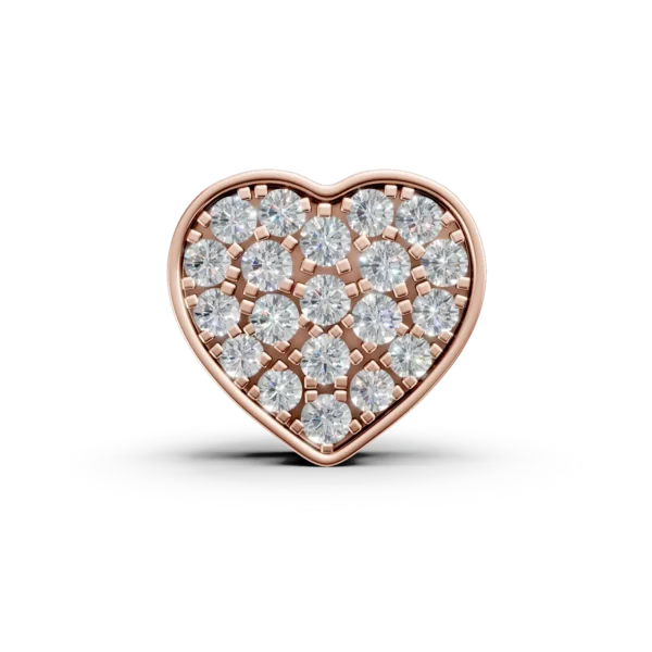 Pandantiv inima din aur roz cu diamante de 0.22ct