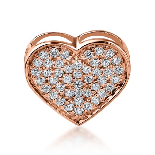Pandantiv inima din aur roz cu diamante de 0.28ct