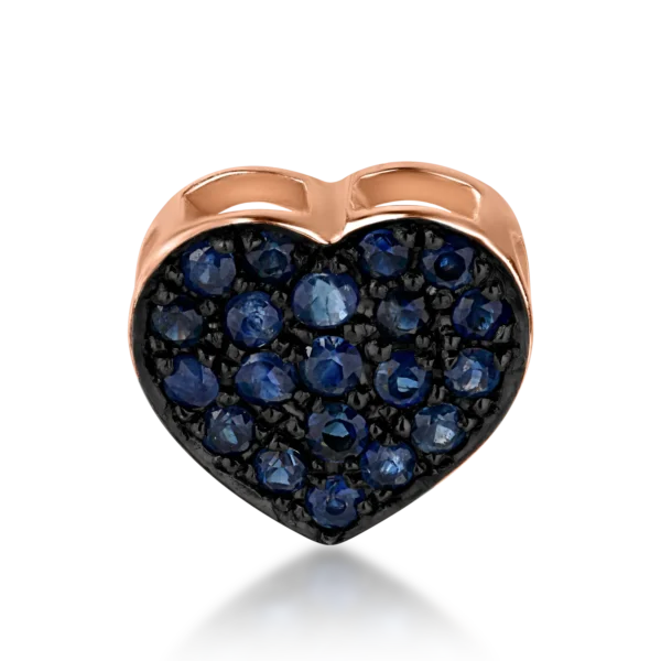 Pandantiv inima din aur roz cu safire de 0.22ct