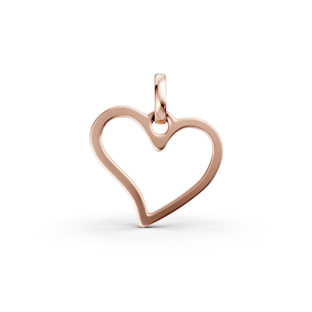 Pandantiv inima din aur roz