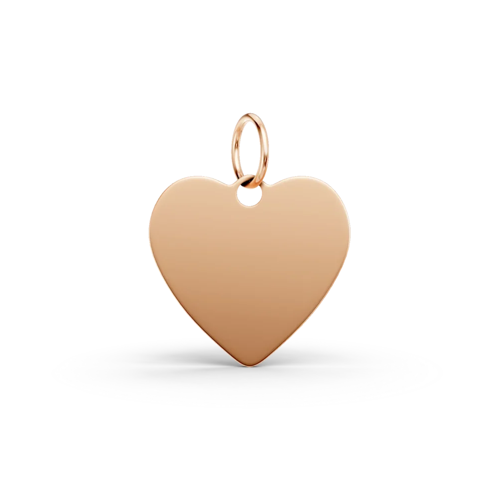 Pandantiv inima din aur roz