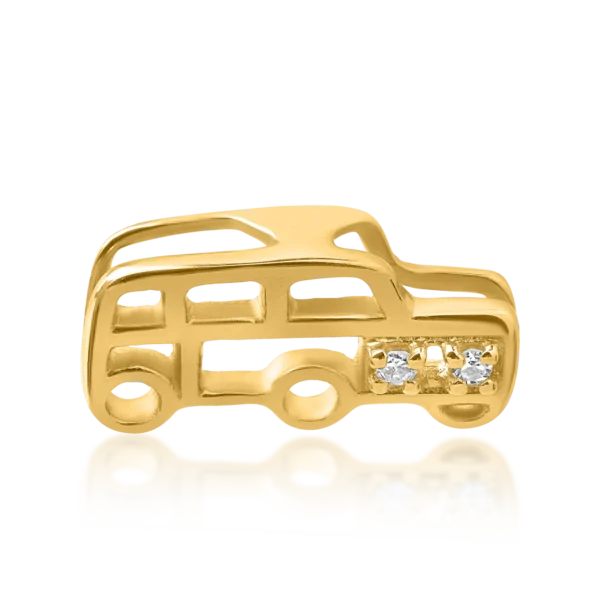 Pandantiv masinuta pentru copii din aur galben cu diamante de 0.008ct