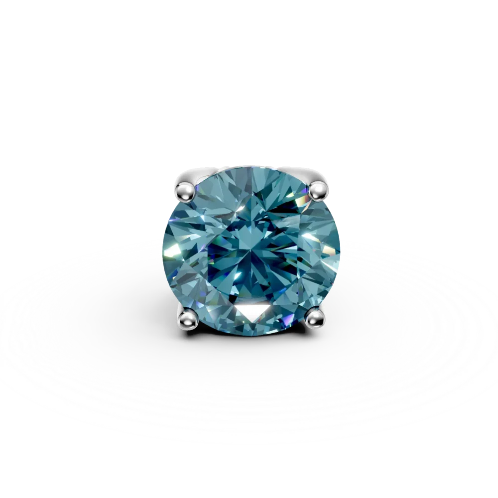 Pandantiv pentru bratara tennis din aur alb cu topaz albastru de 2.2ct