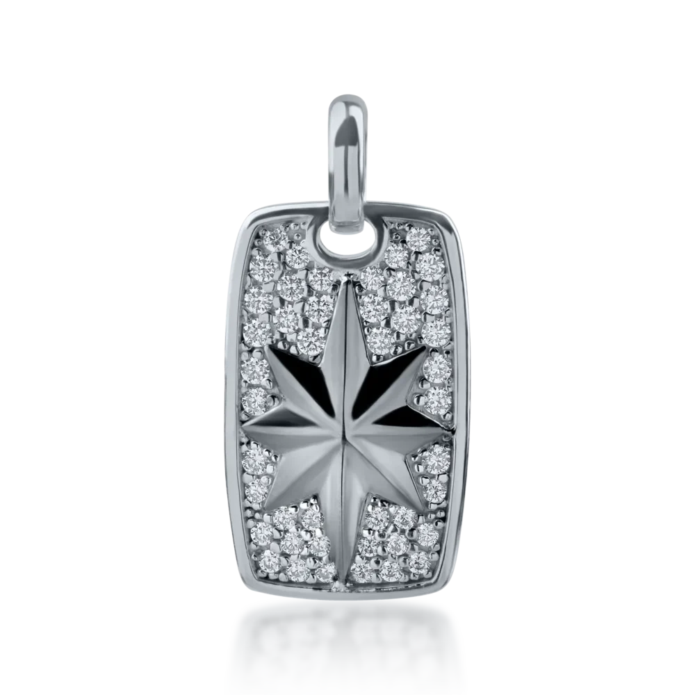 Pandantiv stea din aur alb