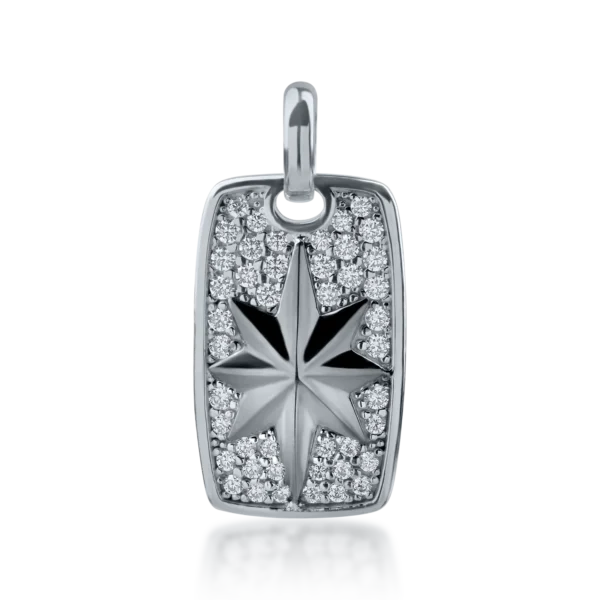 Pandantiv stea din aur alb